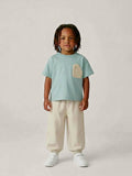 T-shirt enfant vert d'eau – poche signature contrastée et col rond – MIKID'Z