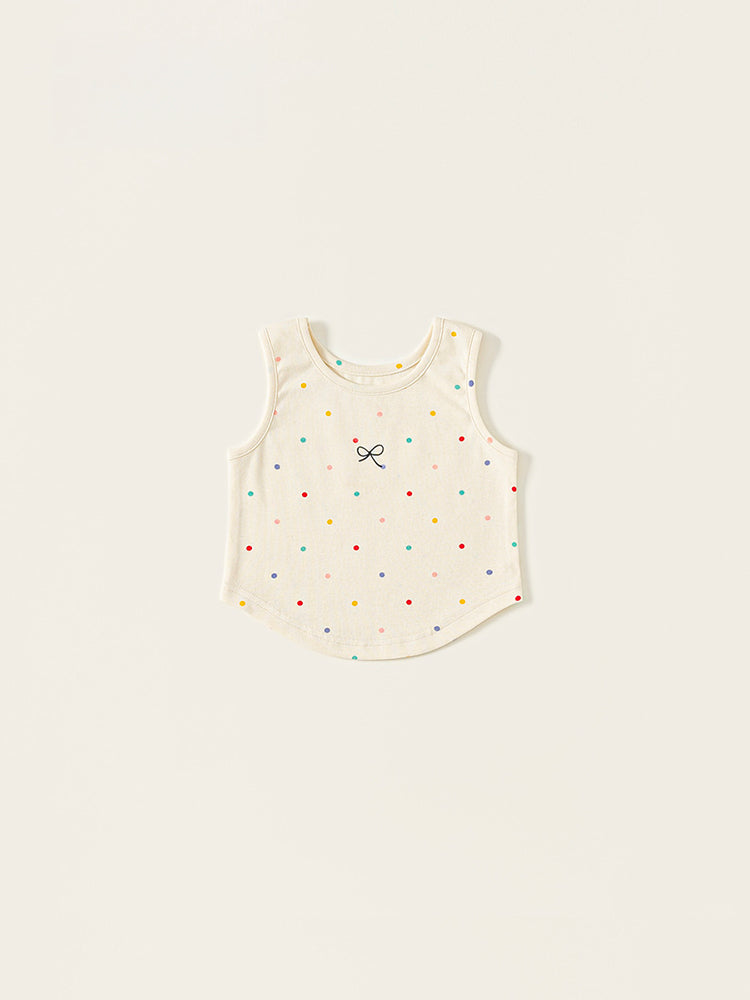 Débardeur enfant pois multicolores – 100% coton léger pour l'été – MIKID'Z
