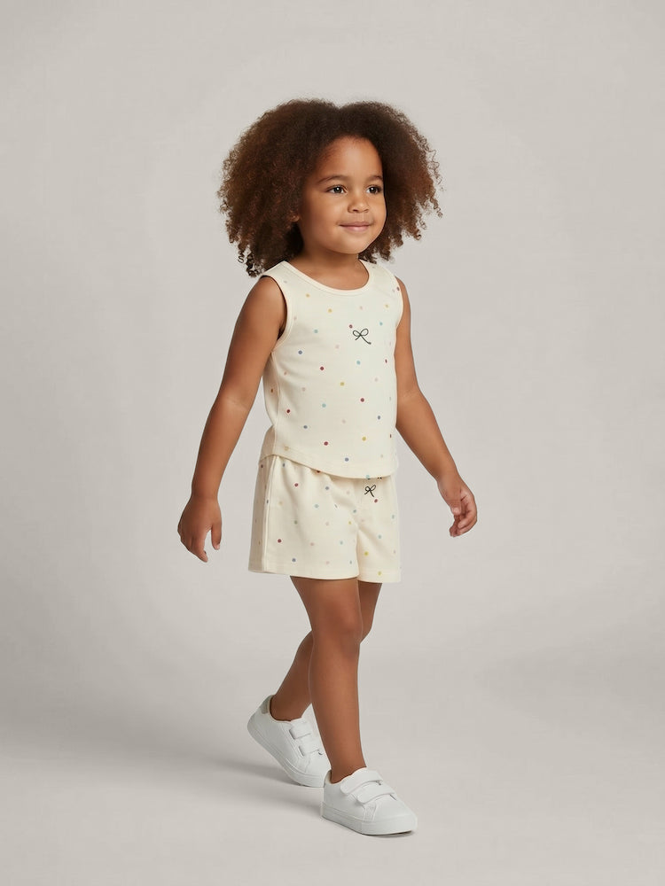 Tenue enfant motif pois colorés – coton doux et coupe légère pour l'été – MIKID'Z