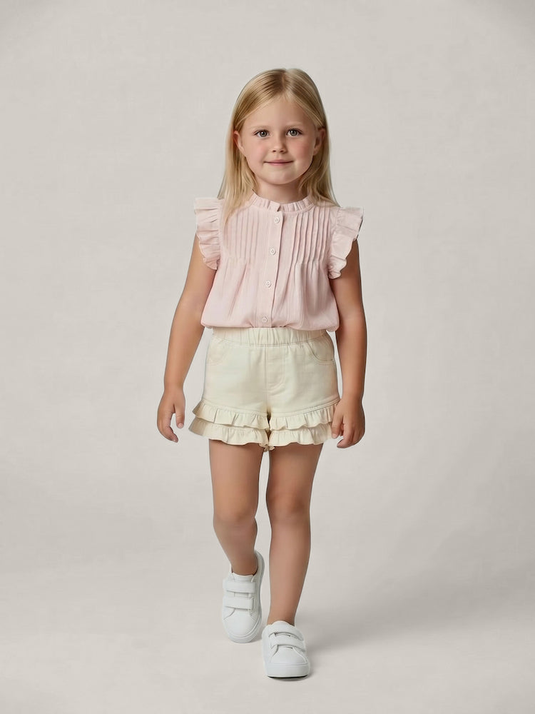 Tenue fille en coton – finitions volantées et style estival – MIKID'Z