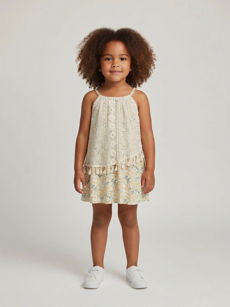 Robe bohème fille fleurie – légère et évasée pour l'été 2-6 ans – MIKID'Z