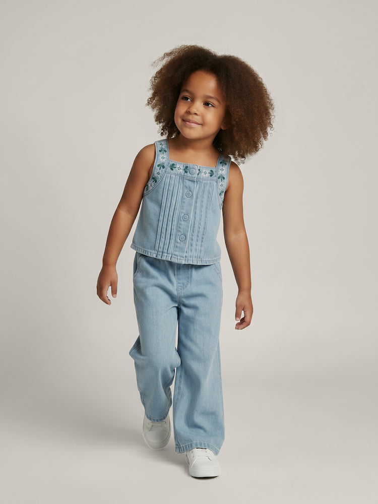 Ensemble 2 pièces denim fille – coupe ample et confortable pour l'été – MIKID'Z