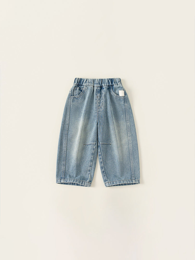 Jean enfant denim délavé – coupe ample et style décontracté pour le quotidien – MIKID'Z