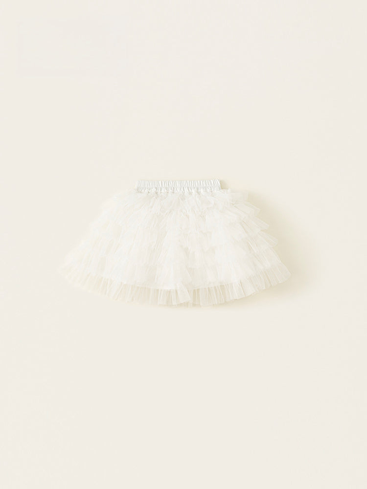 Jupe fille tulle blanc nuage – effet vaporeux et volumineux pour l'été – MIKID'Z