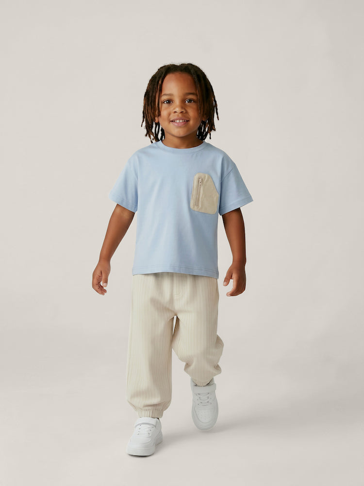 Pantalon garçon Sable Doux – tissu coton respirant et taille élastique – MIKID'Z