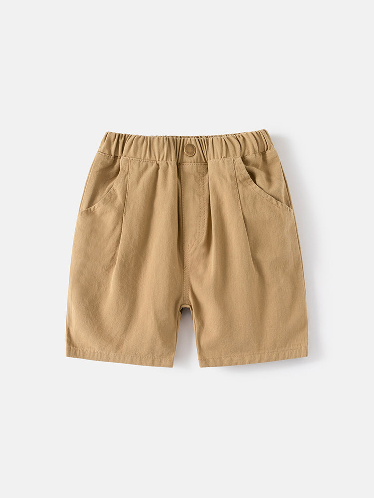 Short enfant beige sable – 100% coton léger et taille élastique pour l'été – MIKID'Z