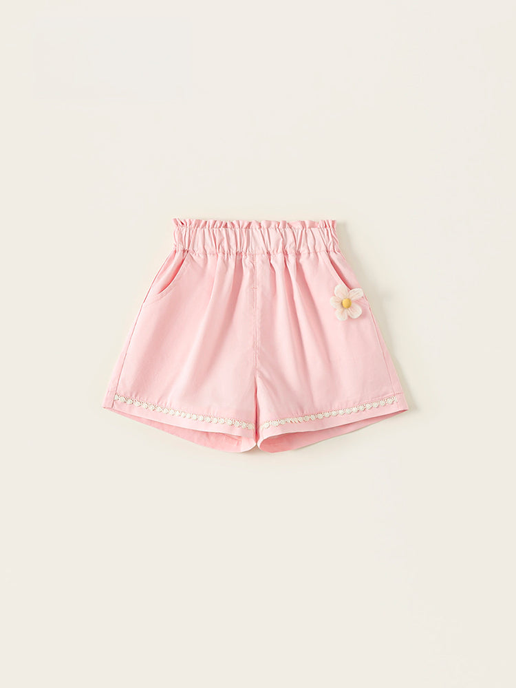 Short rose fille – taille élastique et finitions soignées tailles 2-6 ans – MIKID'Z