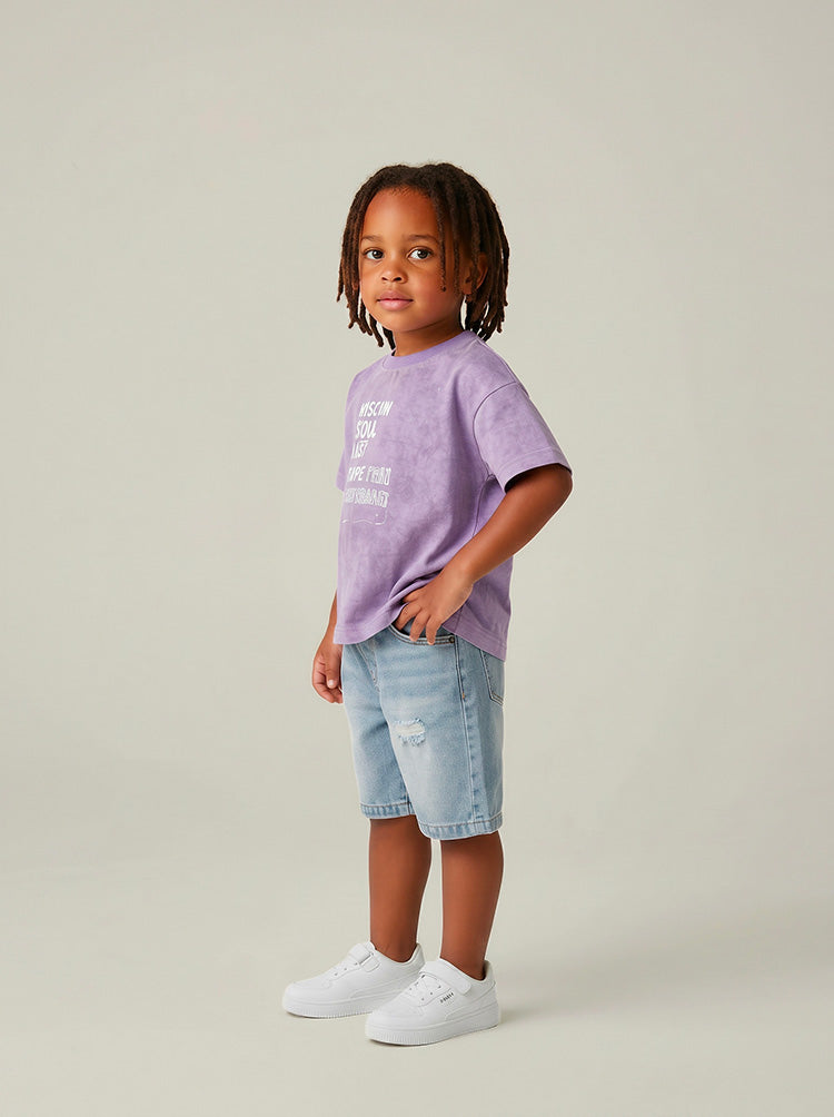 T-shirt garçon violet – look lifestyle urbain tailles 2-6 ans – MIKID'Z